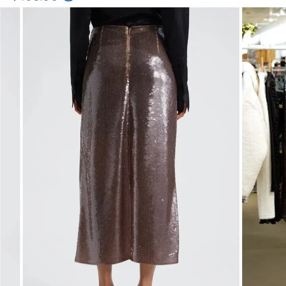 BNWOT A.L.C Elegant Sequin Monroe Skirt in Smoke - Picture 2 of 6